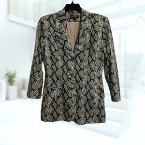 Sam Roberts NY Faux Snakeskin Blazer – Size 8, Lined, Chic & Unique